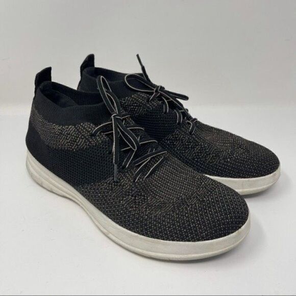 Fitflop uberknits slip on glittery trainers black US 8.5 BoxD - Picture 3 of 6